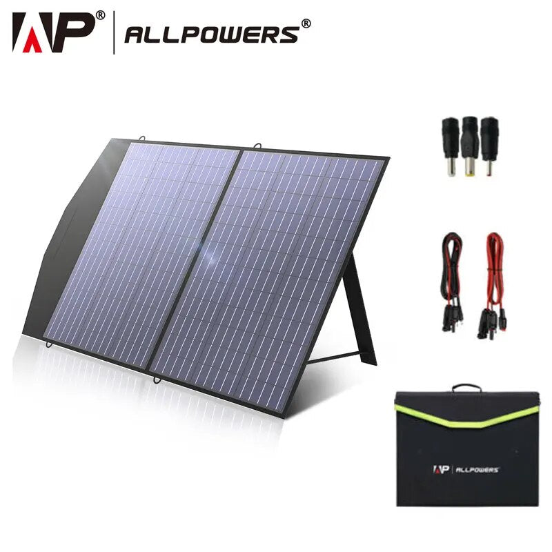 ALLPOWERS-Panneau Solaire Pliable 60/100/120W, Chargeur Solaire Portable pour la Plupart des Générateurs Solaires, Centrale Électrique Portable, Lap médication, Montres