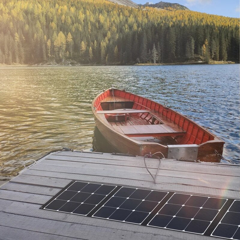 ALLPOWERS-Panneau Solaire Flexible et Pliable, 200W, Kit de Panneaux Solaires à Haute Efficacité, Chargeur de Batterie pour Camping, Bateau, Montres