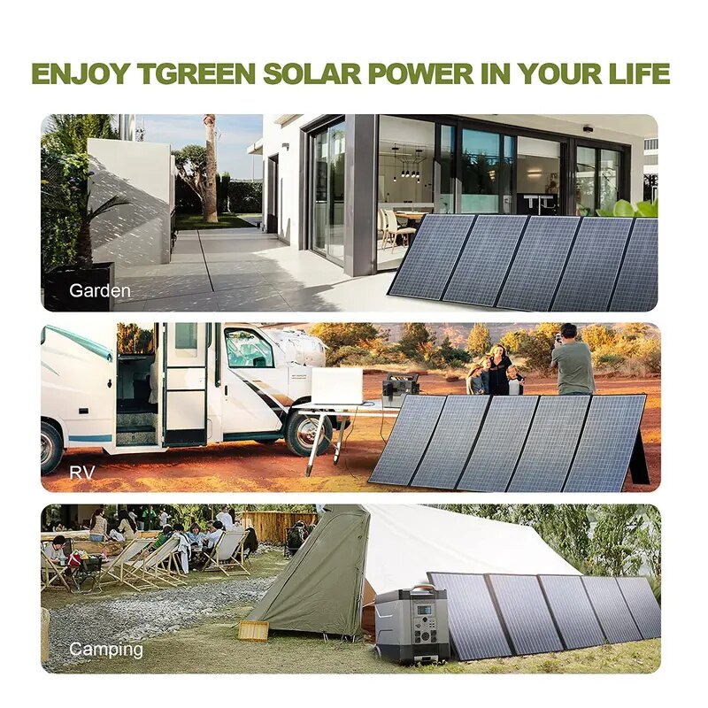 ALLPOWERS-Panneau Solaire, 200W, 400W Pliable et Étanche, Chargeur Solaire Portable pour Toit de Jardin, Montres de Camping