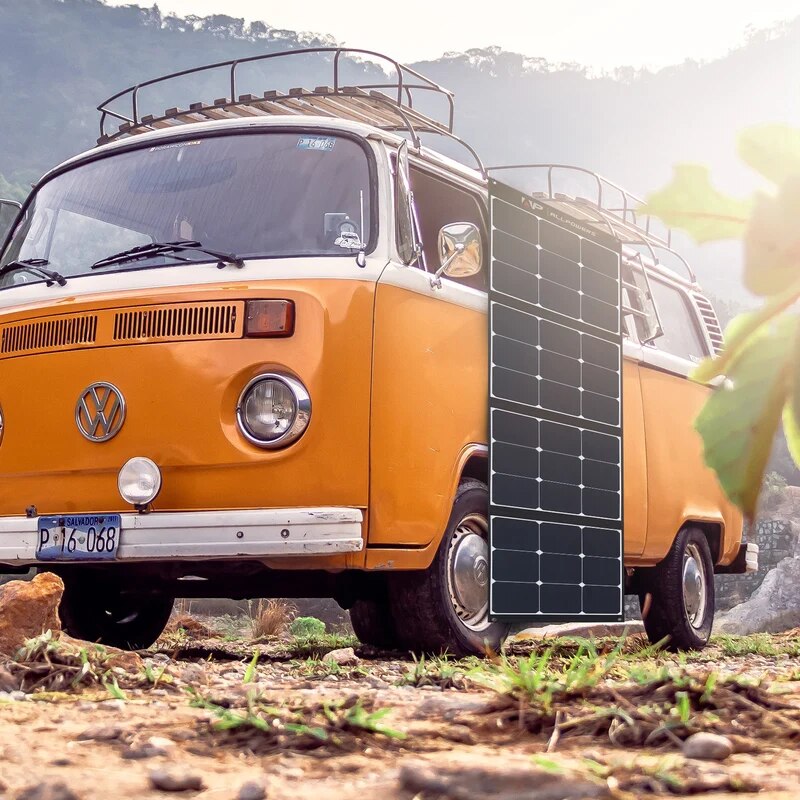 ALLPOWERS-Panneau Solaire Flexible et Pliable, 200W, Kit de Panneaux Solaires à Haute Efficacité, Chargeur de Batterie pour Camping, Bateau, Montres