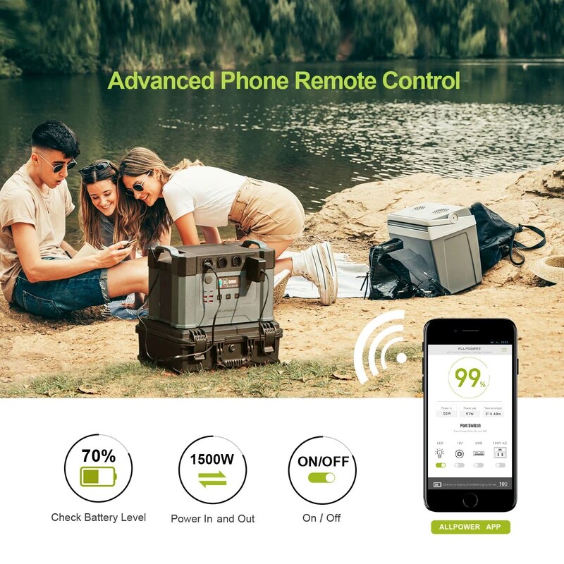 ALLPOWERS-Centrale électrique portable, Générateur solaire, Alimentation de secours, Convient pour téléphone, Camping 230V, 700W