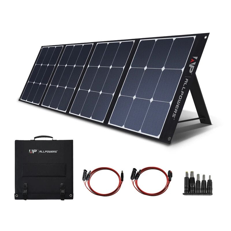 ALLPOWERS-Panneau Solaire Flexible et Pliable, 200W, Kit de Panneaux Solaires à Haute Efficacité, Chargeur de Batterie pour Camping, Bateau, Montres