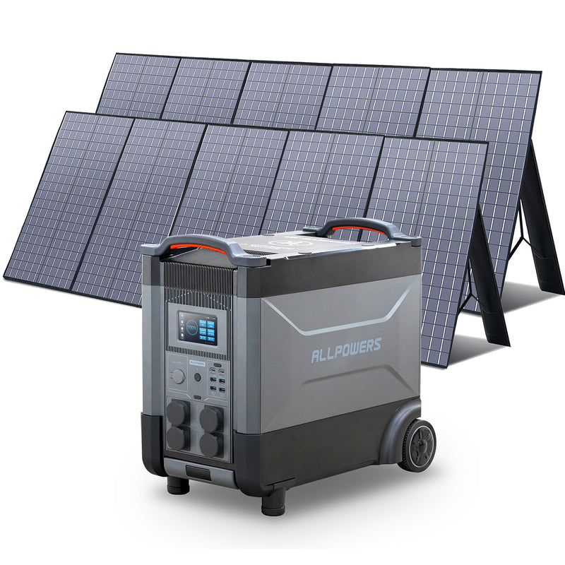 ALLPOWERS - R4000 Centrale électrique portable, 4000W, alimentation de secours domestique, charge rapide en 1 heure avec panneaux solaires éventuelles 029 pour les pannes de courant