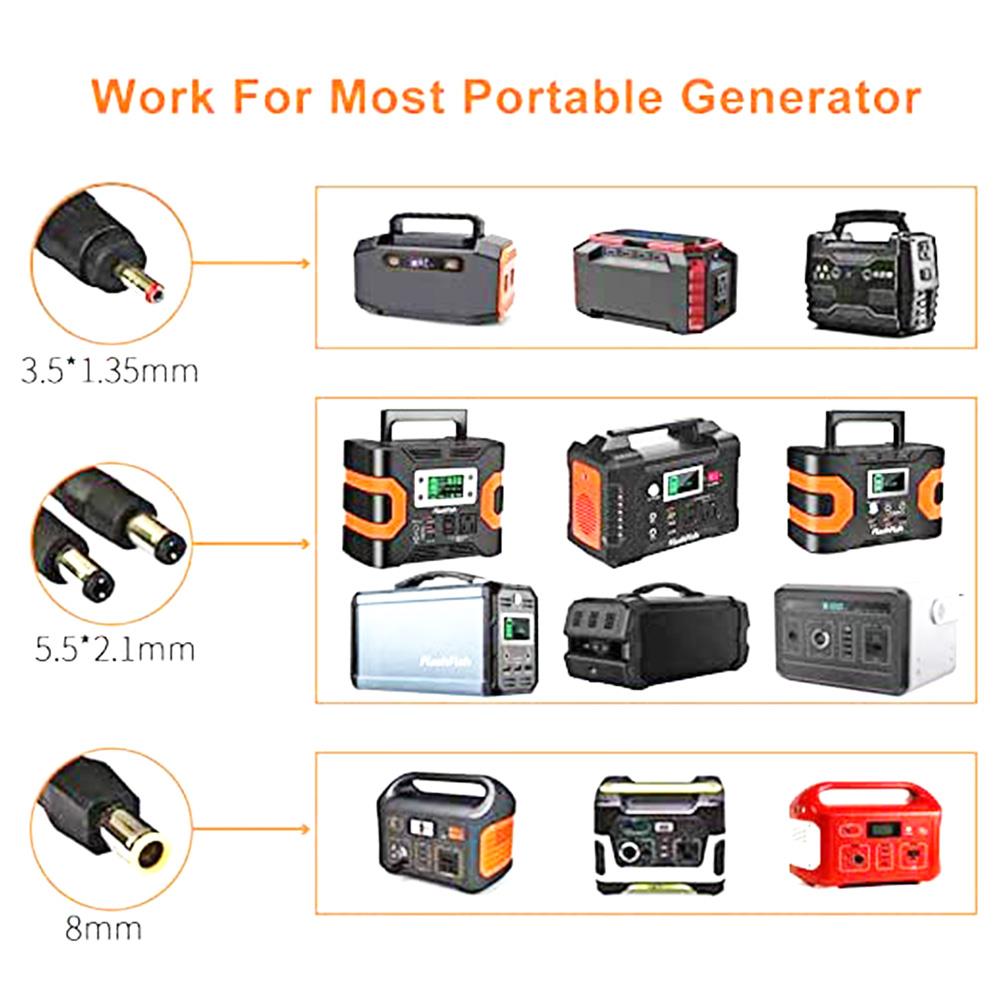 Flashfish SP18V 100W Panneau Solaire Portable Connecteur 4-en-1 Double Sorties USB Portable et Pliable Compatible avec la Plupart des Centrales électriques pour Camping