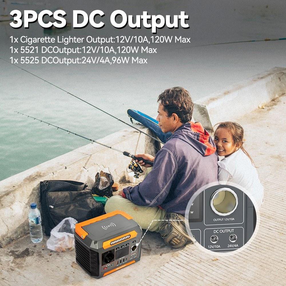 Flashfish P66 Centrale électrique portable, générateur solaire à cellules lithium-ion 288,6 Wh/78 000 mAh, sortie CA 260 W, surtension 520 W, chargeur sans fil 5 W, 8 sorties de charge, lumières LED