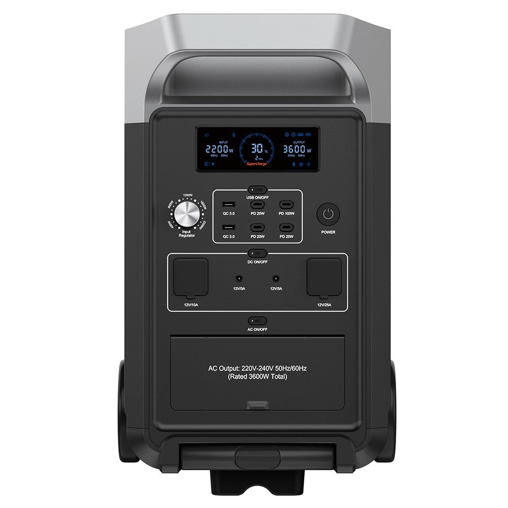 Centrale électrique portable FOSSiBOT F3600 Pro, générateur solaire LiFePO4 3840 Wh, sortie CA 3600 W, charge solaire maximale 2000 W, recharge complète en 1,5h