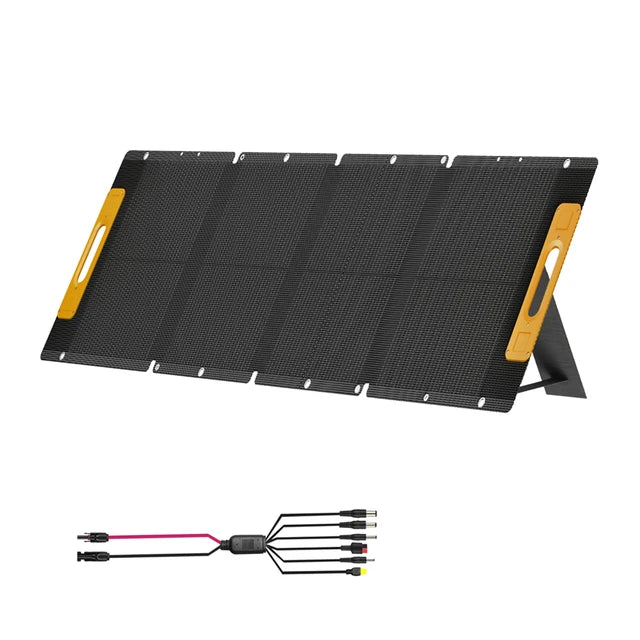 NEWSMY Panneau Solaire 120W, Panneau Solaire Ultraléger, Pliable pour Générateur Solaire, Panneau Solaire Monocristallin avec Sortie 6en1