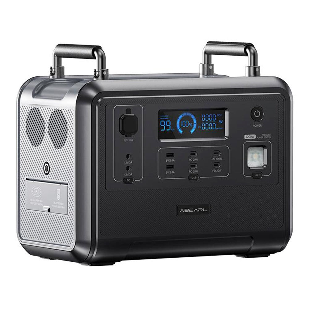 Centrale électrique portable OUKITEL P1201E, générateur solaire LiFePo4 960 Wh, sortie CA 1 200 W, surtension 2 400 W, recharge complète en 1,5 heure, 11 sorties, lumière LED