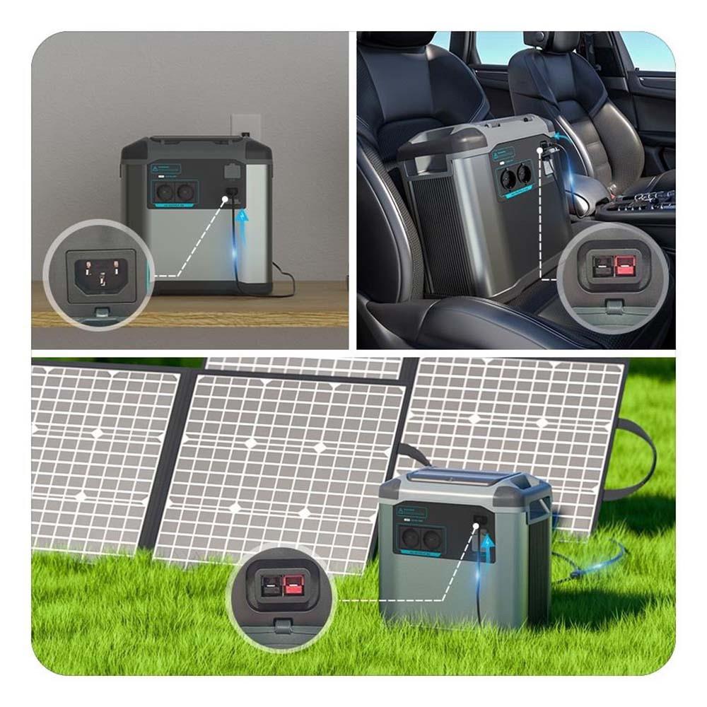 Flashfish P25 Centrale électrique portable, générateur solaire à cellules lithium-ion 1572 Wh/436 800 mAh, sortie CA 2000 W, surtension 4000 W, 11 sorties, lumières LED