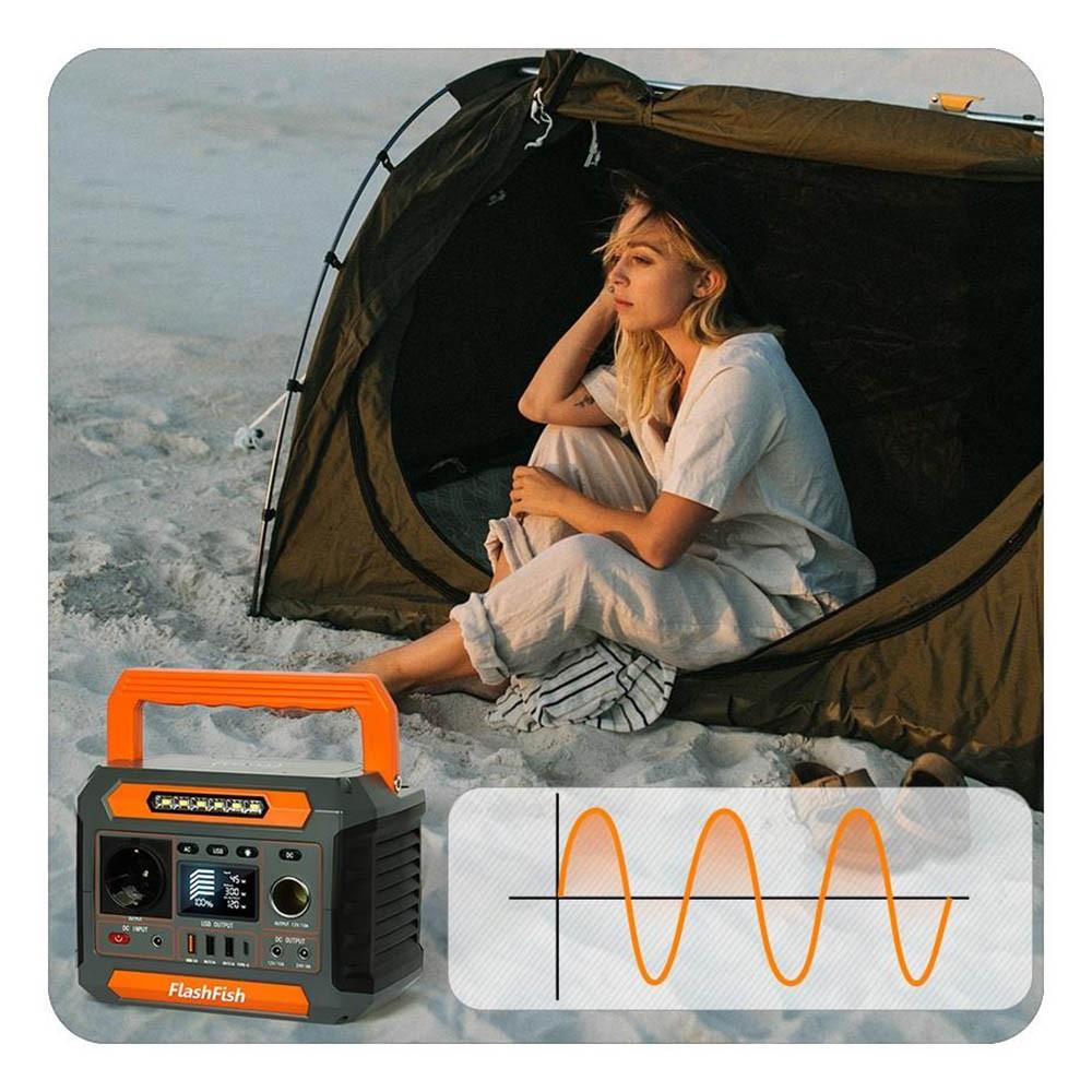 Flashfish P66 Centrale électrique portable, générateur solaire à cellules lithium-ion 288,6 Wh/78 000 mAh, sortie CA 260 W, surtension 520 W, chargeur sans fil 5 W, 8 sorties de charge, lumières LED