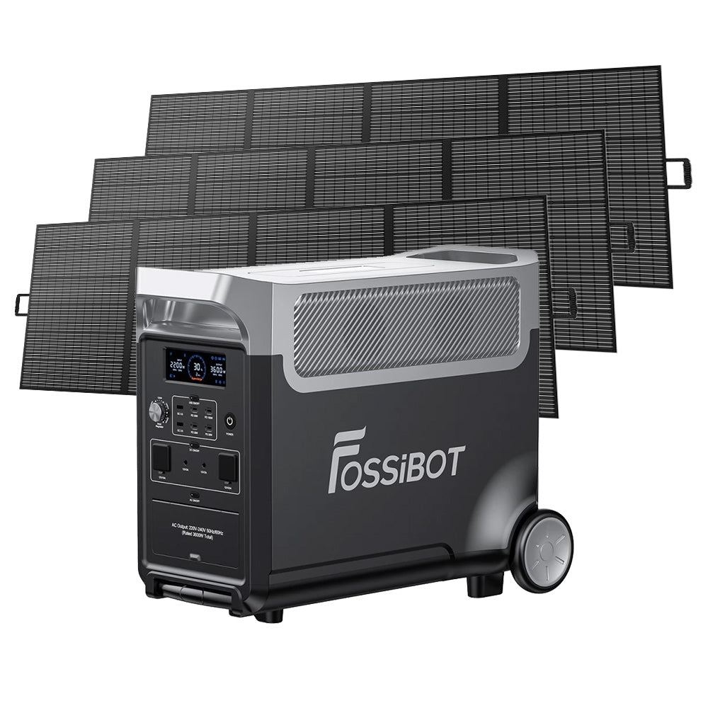 Centrale électrique portable FOSSiBOT F3600 Pro, générateur solaire LiFePO4 3840 Wh, sortie CA 3600 W, charge solaire maximale 2000 W, recharge complète en 1,5h