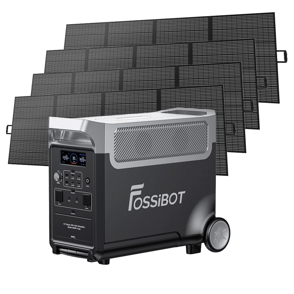 Centrale électrique portable FOSSiBOT F3600 Pro, générateur solaire LiFePO4 3840 Wh, sortie CA 3600 W, charge solaire maximale 2000 W, recharge complète en 1,5h