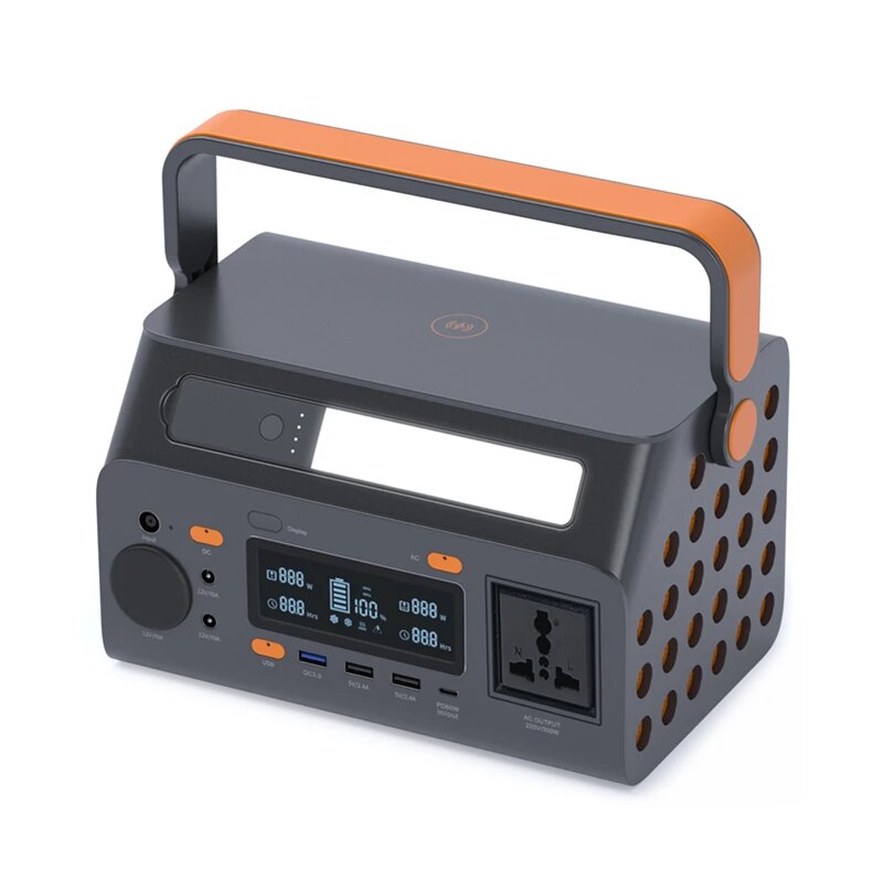NEWSMY-Centrale électrique portable, Charge sans fil, Générateur d'énergie solaire pour camping, Secours, 296Wh, 300 mAh, 80000 V, 220 W