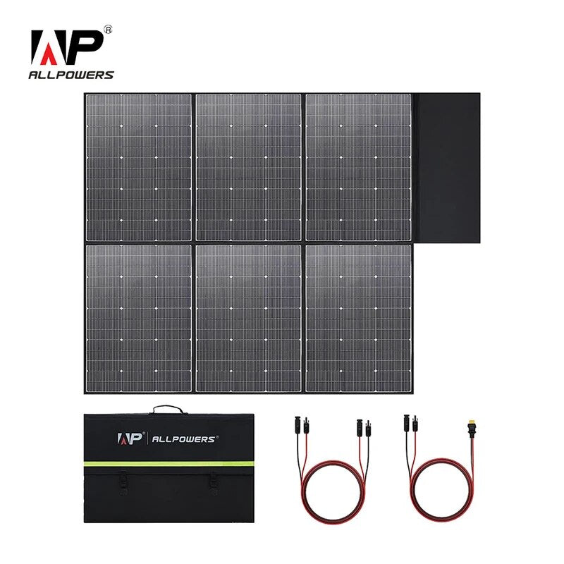 ALLPOWERS-Panneau Solaire Pliable de 600W avec Sortie MC-4, Batterie pour l'Extérieur, Bateau, Hors Réseau, Camping car...