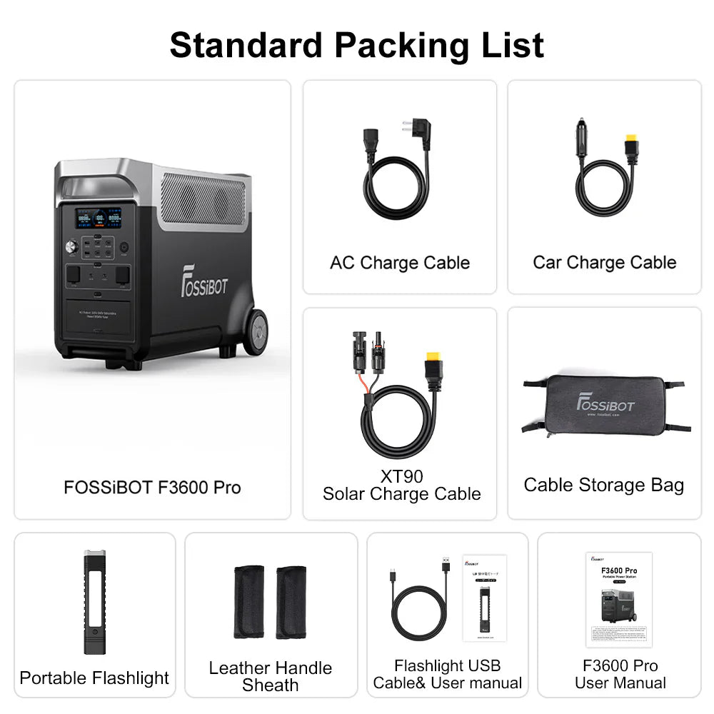 Fossibot F3600 Pro – Station électrique portable 3600W | Batterie LiFePO₄ 3840Wh