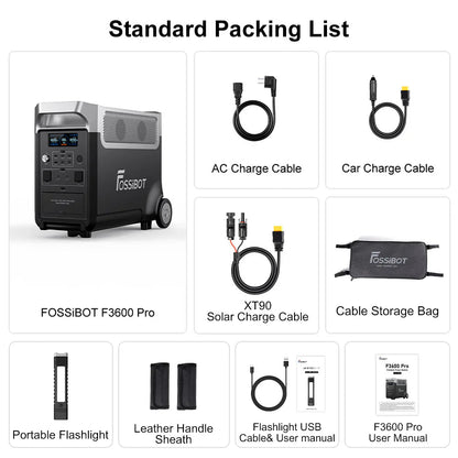 Fossibot F3600 Pro – Station électrique portable 3600W | Batterie LiFePO₄ 3840Wh