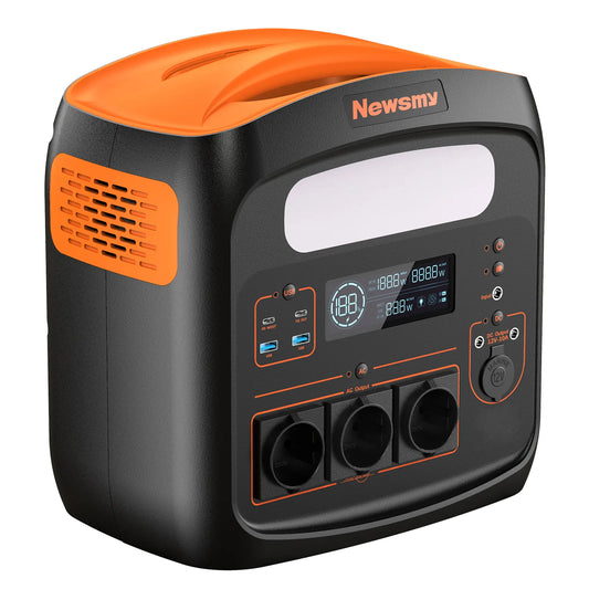 NEWSMY-N1200, 1200W, 921Wh Centrale électrique portable, 220V, batterie veFePO4, générateur solaire, DC, AC, caméra extérieure, importateur, alimentation de secours