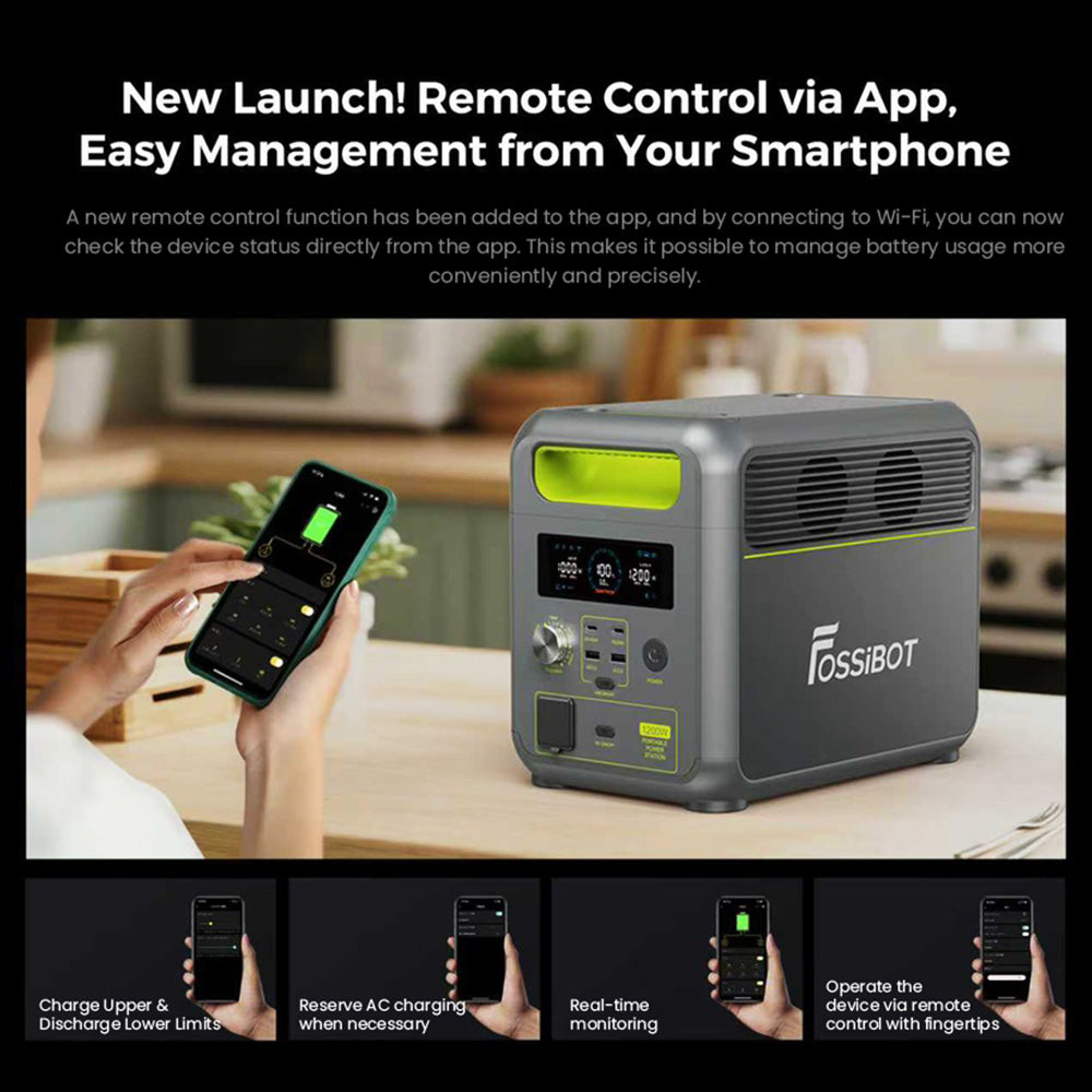 FOSSiBOT F1200 – Station électrique portable 1024 Wh | 1200 W LiFePO4