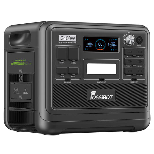 FOSSiBOT F2400 Centrale électrique portable, batterie LiFePO4 2048 Wh, générateur solaire de sortie 2400 W, 3 x AC RV voiture USB