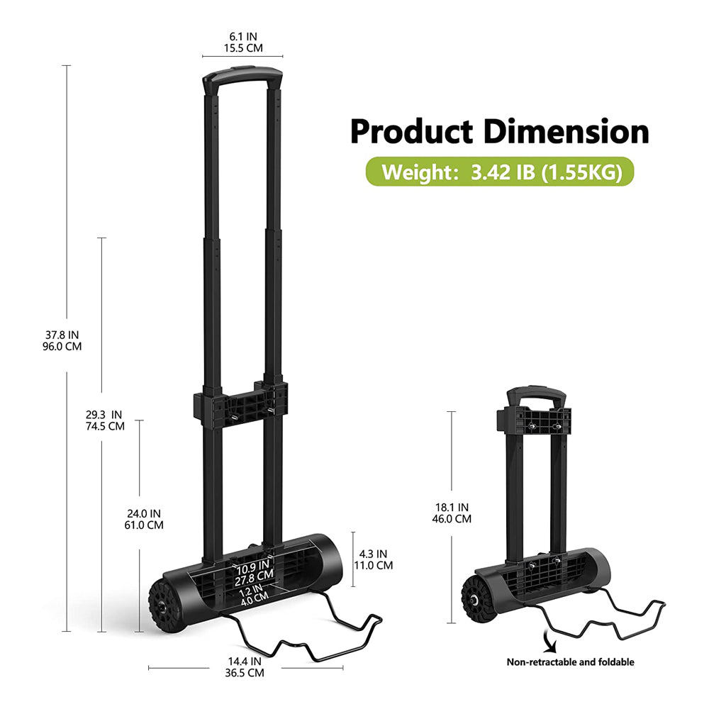 FOSSiBOT Diable pliable, chariot pliable spécial pour centrale électrique portable F2400, peut supporter jusqu'à 50 lb,