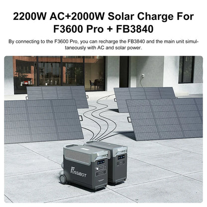 Batterie d'extension FOSSiBOT FB3840, pack de batteries LiFePO4 3840 Wh pour F3600 Pro